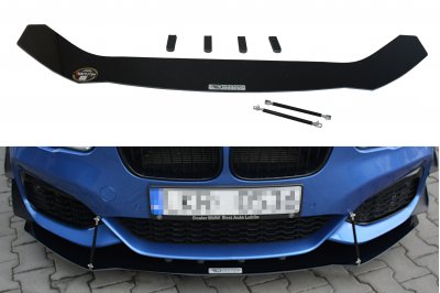 Накладка сплиттер на передний бампер Вариант 5 на BMW 1 F20 M-Power рестайл
